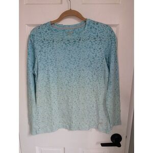 Reel Legends Blue Ombre Long Sleeve Shirt Women's Size M